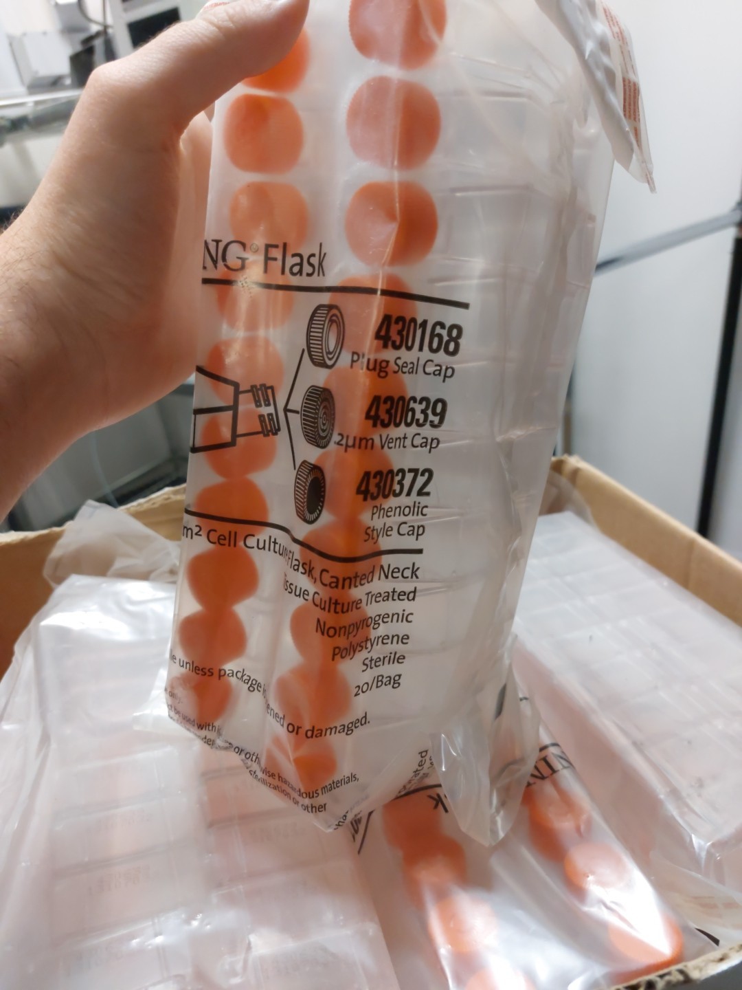 (Lot of 12) Corning 430639 Cell Culture Flask 70mL NEW