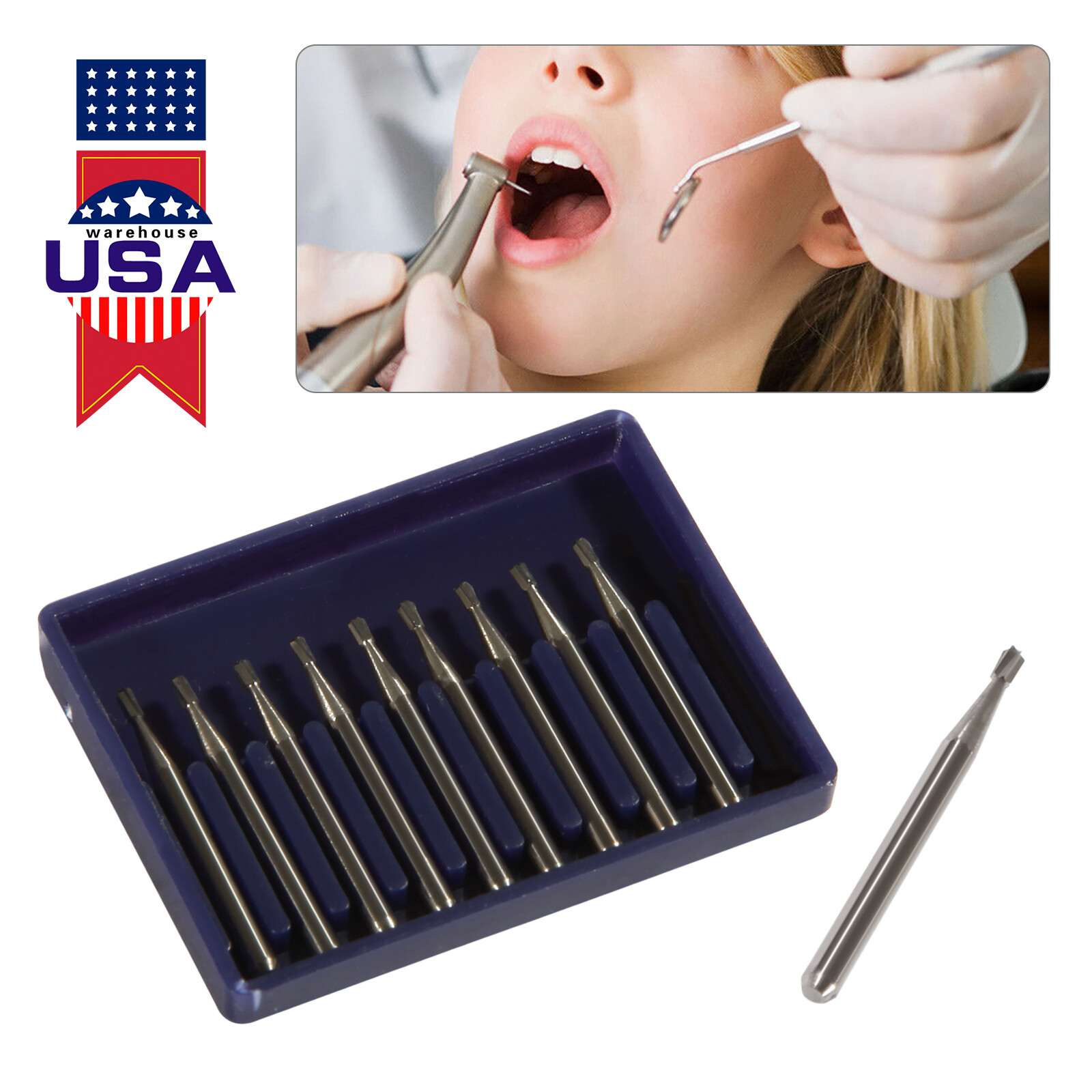 10-100PCS Dental Tungsten Carbide Steel Burs FG-330 for High Speed Handpiece