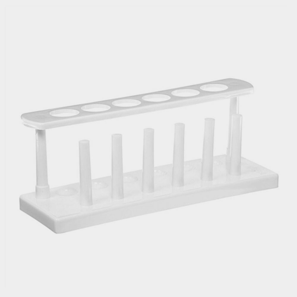 Plastic Test Tube Rack, 12 Holes x 20mm Diameter, White (Single)