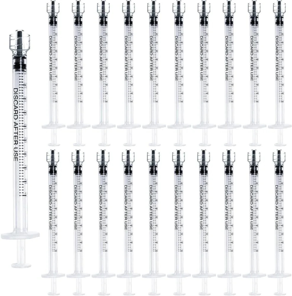 20 Pack 1Ml Luer Lock Syringes without Needle, 1 Ml Cc Disposable Syringe Indivi