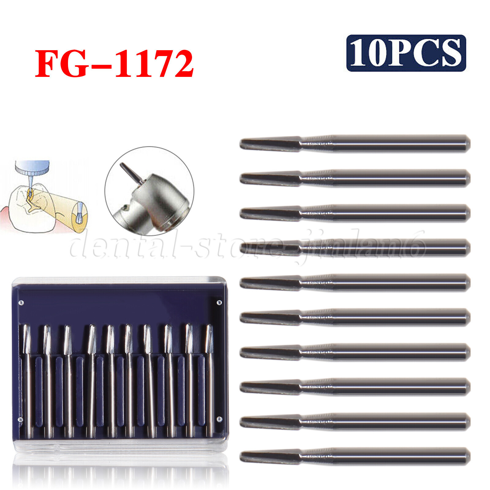 Dental Tungsten Carbide Burs FG Round Taper End High Speed FG 1172