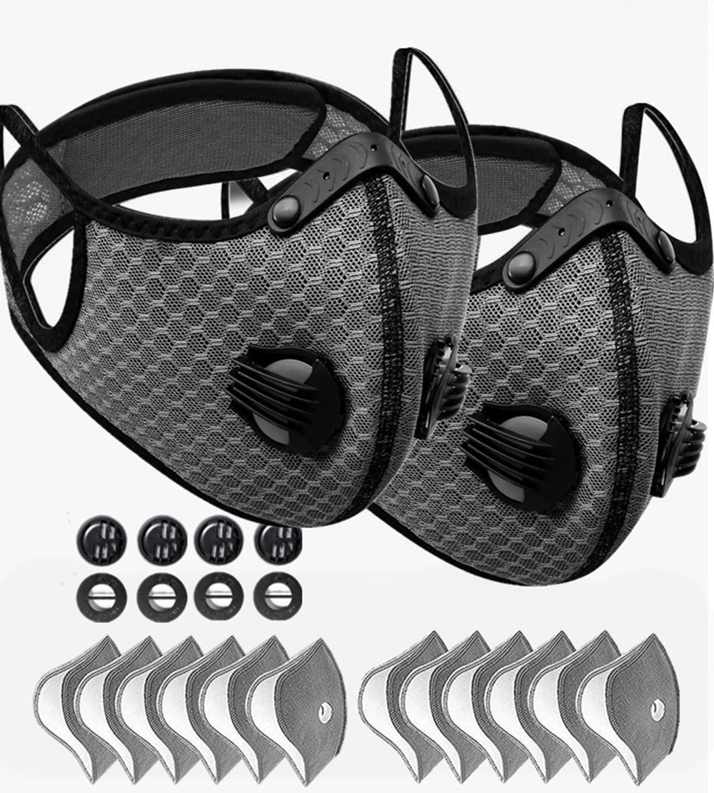 2x Washable Half Facepiece Face Shield Respirator Reusable Dust Mask With Filter