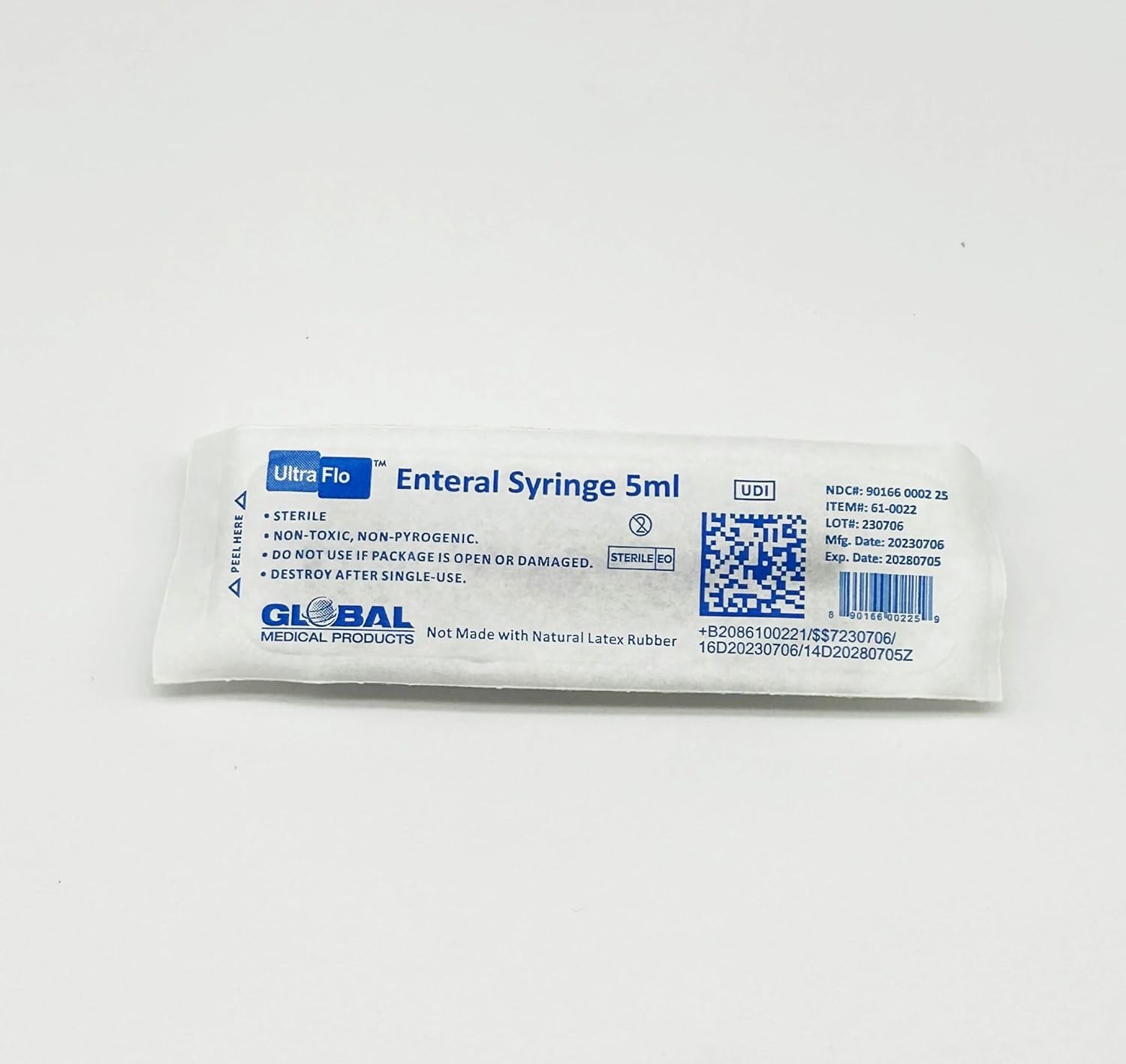 UltraFlo 5cc Enteral Feeding Syringes by Global Medical Products – ENFit & ISO 8