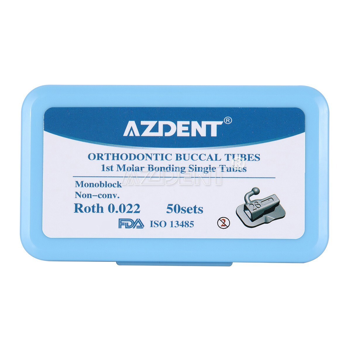 50Sets Dental Orthodontic 1st Molar Roth.022 Buccal Tube Non-Conv Bondable