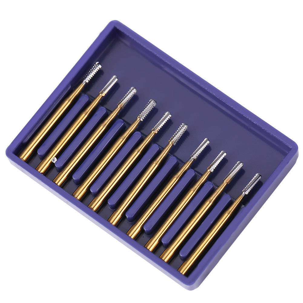 10 Pcs FG-1957 High Speed Dental Tungsten Steel Carbide Crown Metal Cutting Burs
