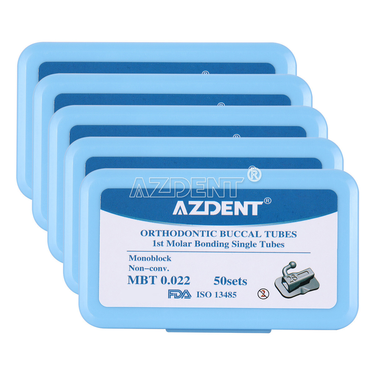 50Sets Tubos bucales de ortodoncia dental 1er molar Bondable MBT 022 monobloque