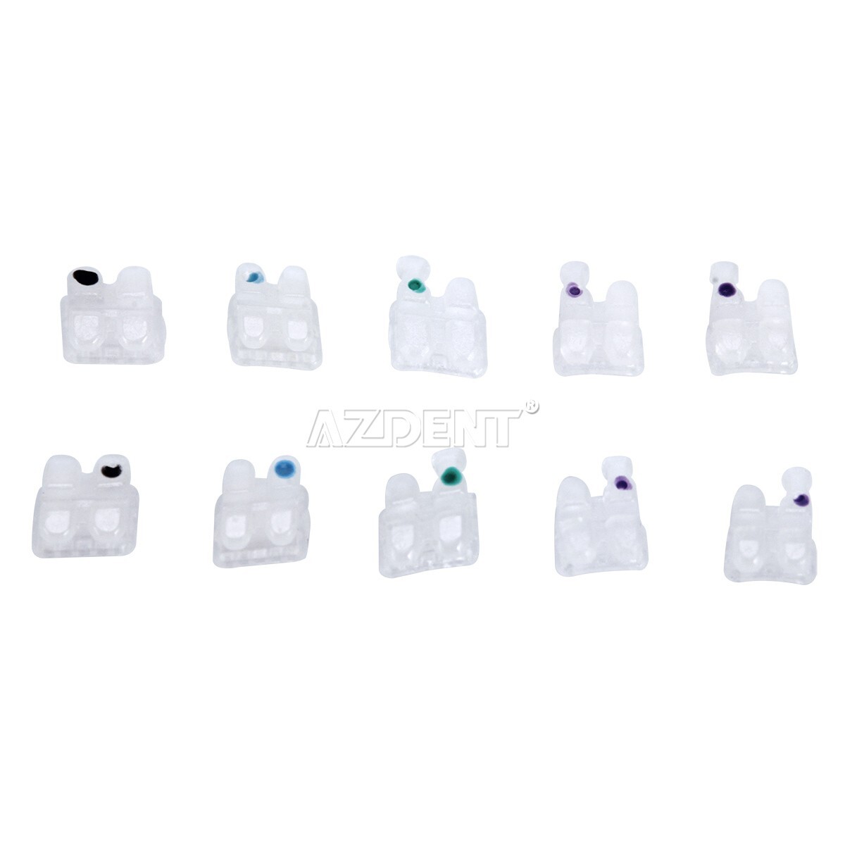 Dental Orthodontic Ceramic Brackets Roth/MBT 018/022 Mesh Base Hooks 345 AZDENT