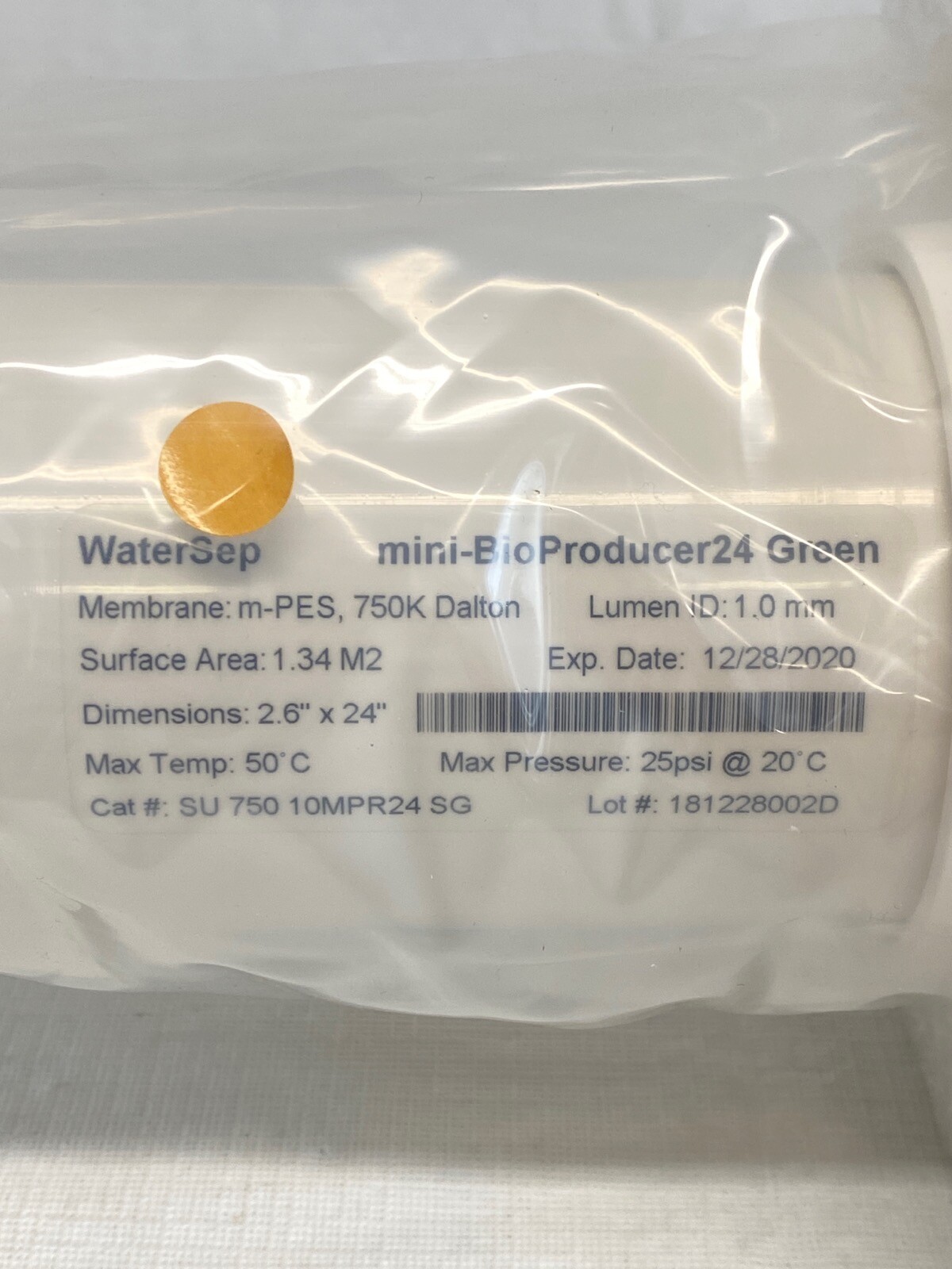WATERSEP SARTORIUS Mini-BioProducer24 Grn Hollow Fiber Filter SU-750-10MPR24-SG