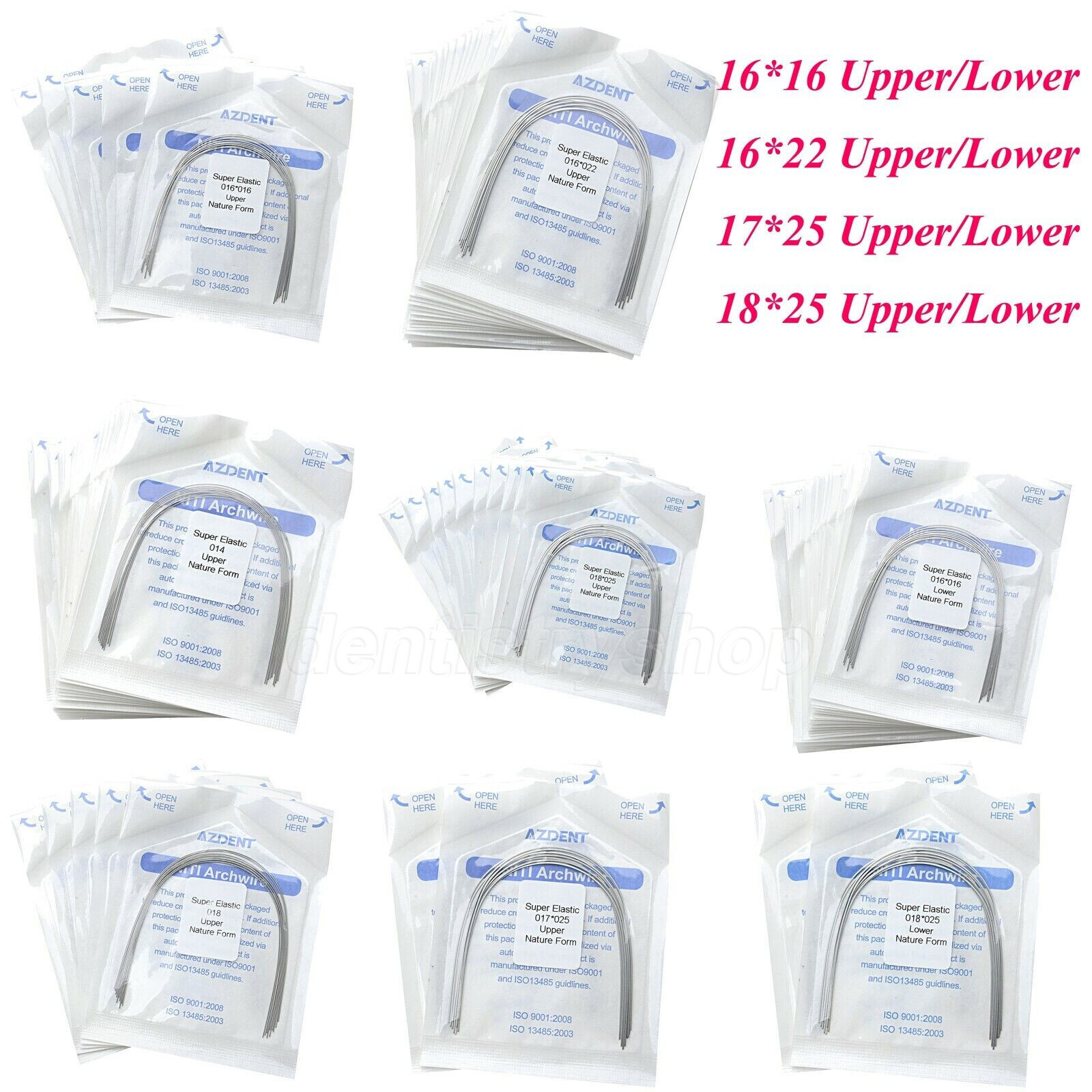 10 Packs Dental Orthodontic Super Elastic Niti Arch Wire Rectangular Nature Form