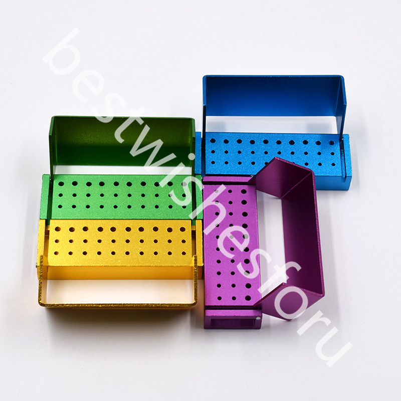 30 Aluminum Dental Bur Burs Holder Block Disinfection Box Autoclave 20+10 Holes