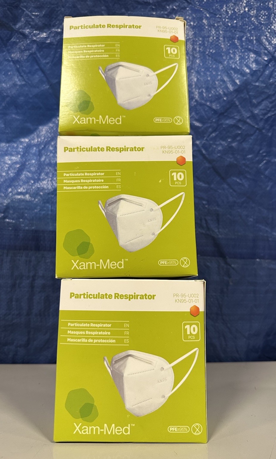 30 Xam-Med Disposable PR-95-U002 / KN95-01-01 Particulate Masks PFE ≥ 95%-3 PACK