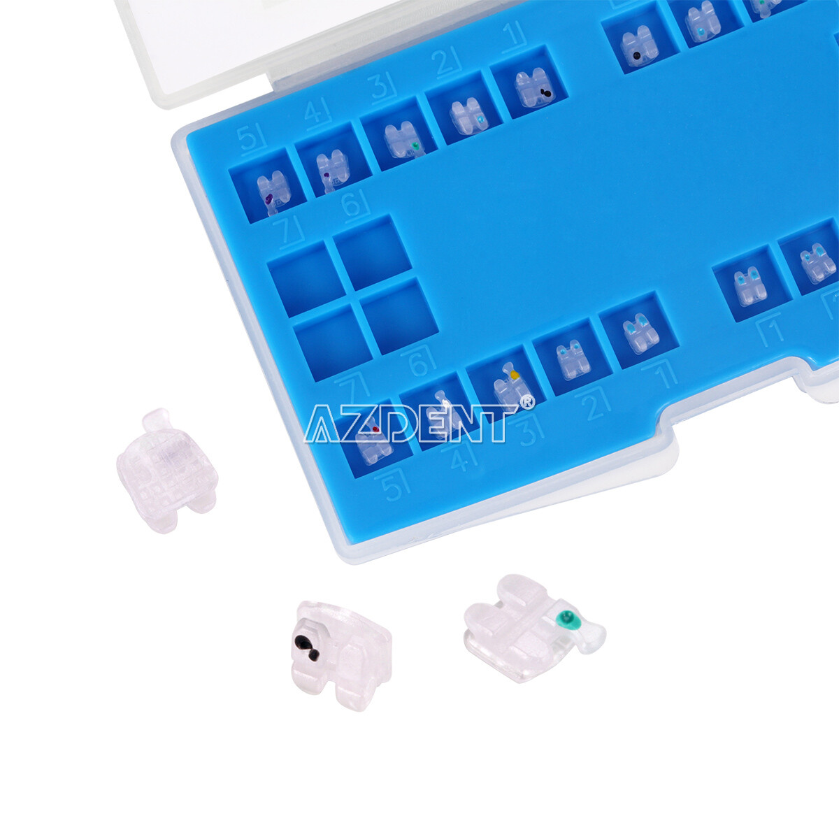 Dental Ortho Monocrystalline Sapphire Brackets /Ceramic Braces Roth MBT 022 /018