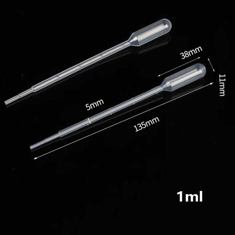 100Pcs 0.2/0.5/1/2/3/5/10ml Disposable Plastic Eye Dropper Lab Transfer Pipettes