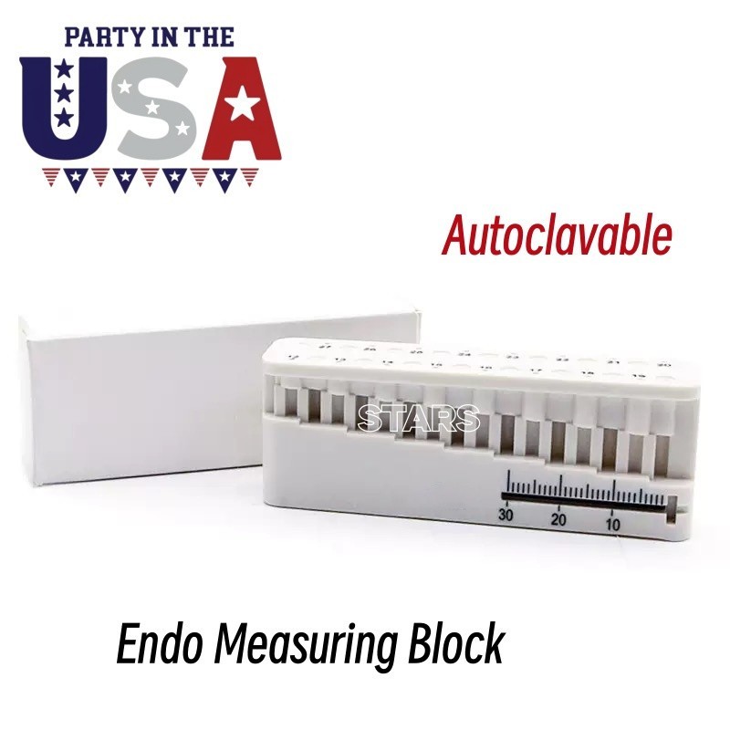 1Pcs Dental Endodontic File Holder Block w Endo Measuring Ruler Autoclavable USA
