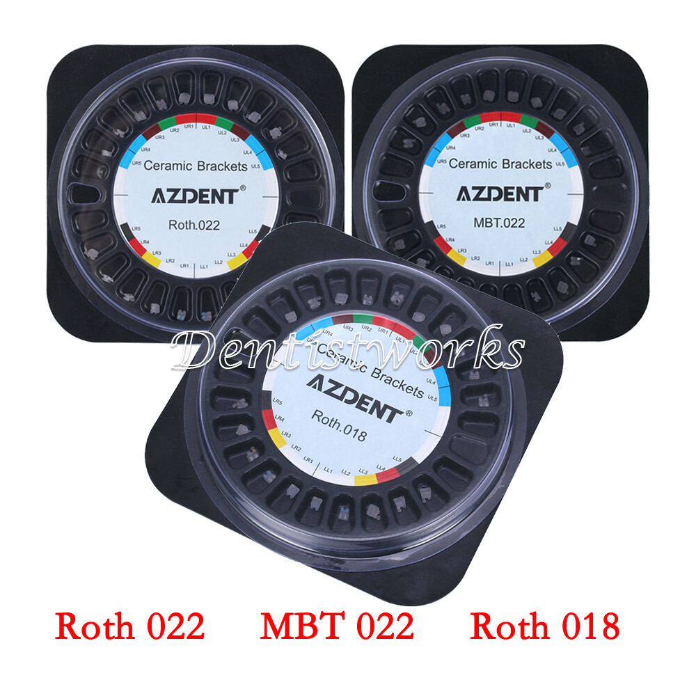 AZDENT Dental Orthodontic Ceramic Brackets Braces Roth/MBT 022 018 3-4-5 Hooks