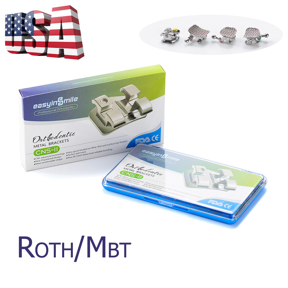 10pack EASYINSMILE Dental Brackets Orthodontic Braces Mini Roth MBT022 345 hooks