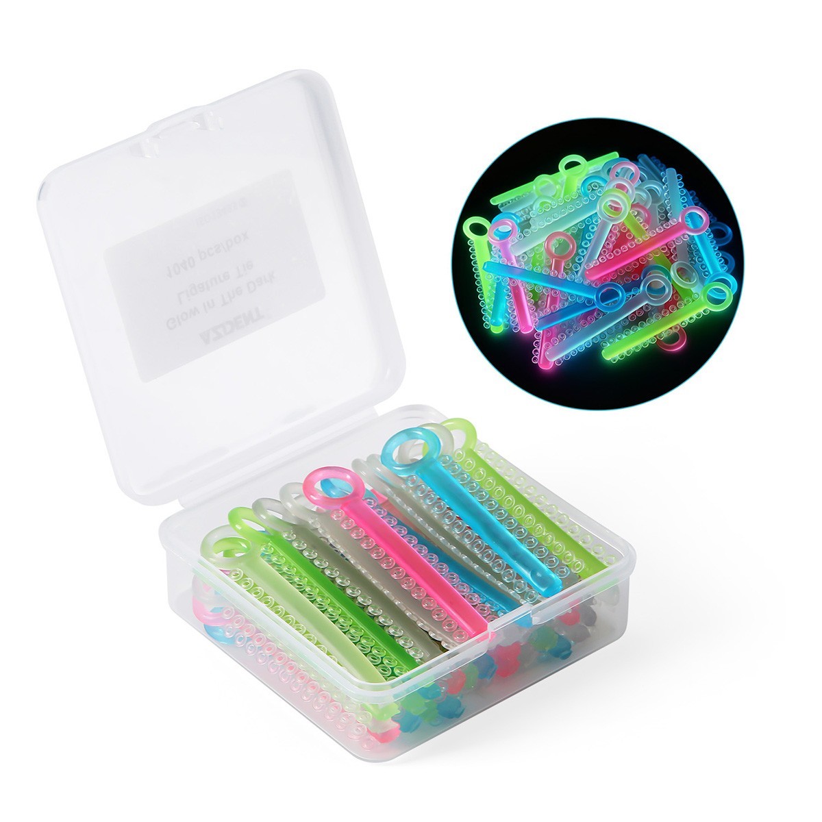 1040pcs/box Dental Orthodontic Ligature Ties Elastic Rubber Bands Dark Light Mix