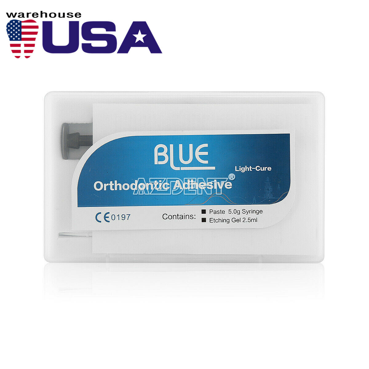 Dental Orthodontic Adhesive Light Cure Blue Glue Adhesive Paste+Etchant Acid Gel