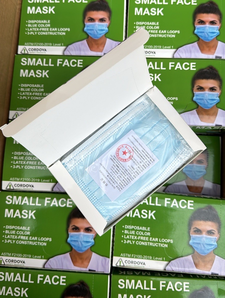 Cordova ELM150 40 Boxes Small 3-Ply Face Masks 2000pcs Earloop Disposable Masks