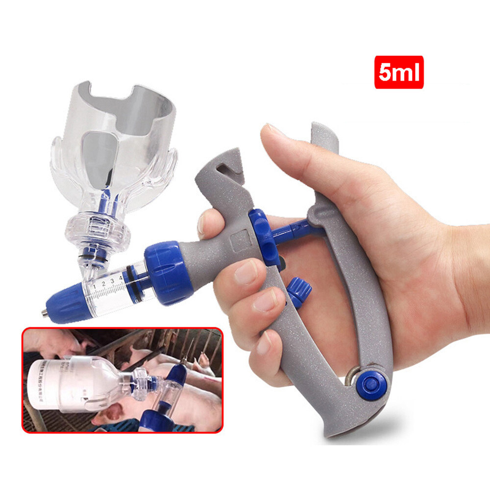 5ml Syringe Veterinary Injector Vaccine Poultry Adjustable Automatic Chicken Pig