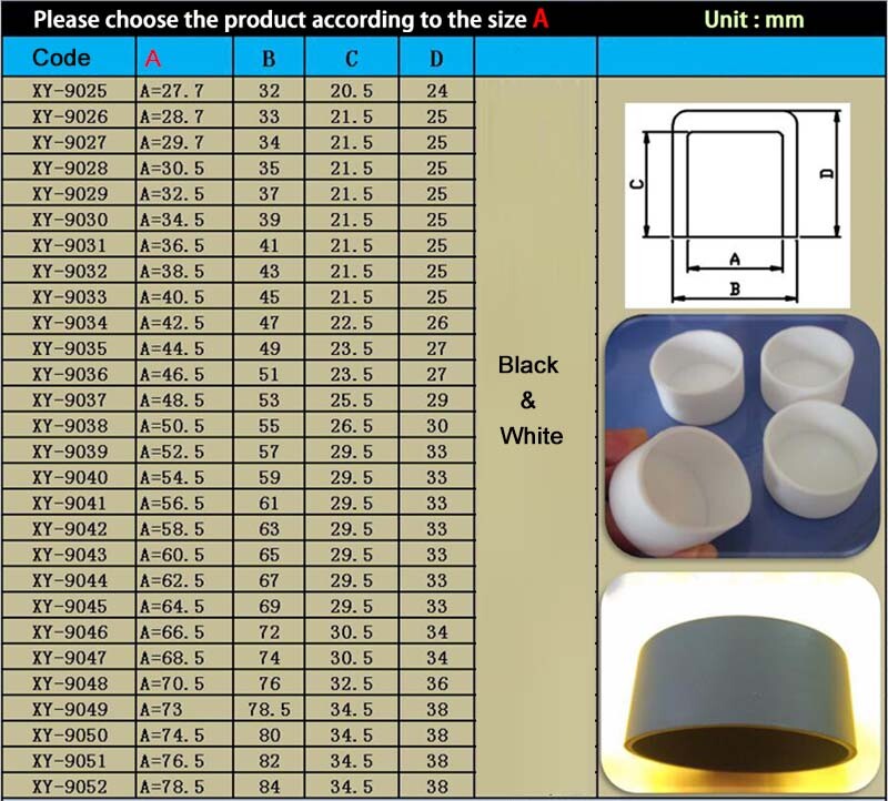 White Silicone Rubber Blanking Stopper End Cap Cover Caps for Pipe 2.8mm-78.5mm
