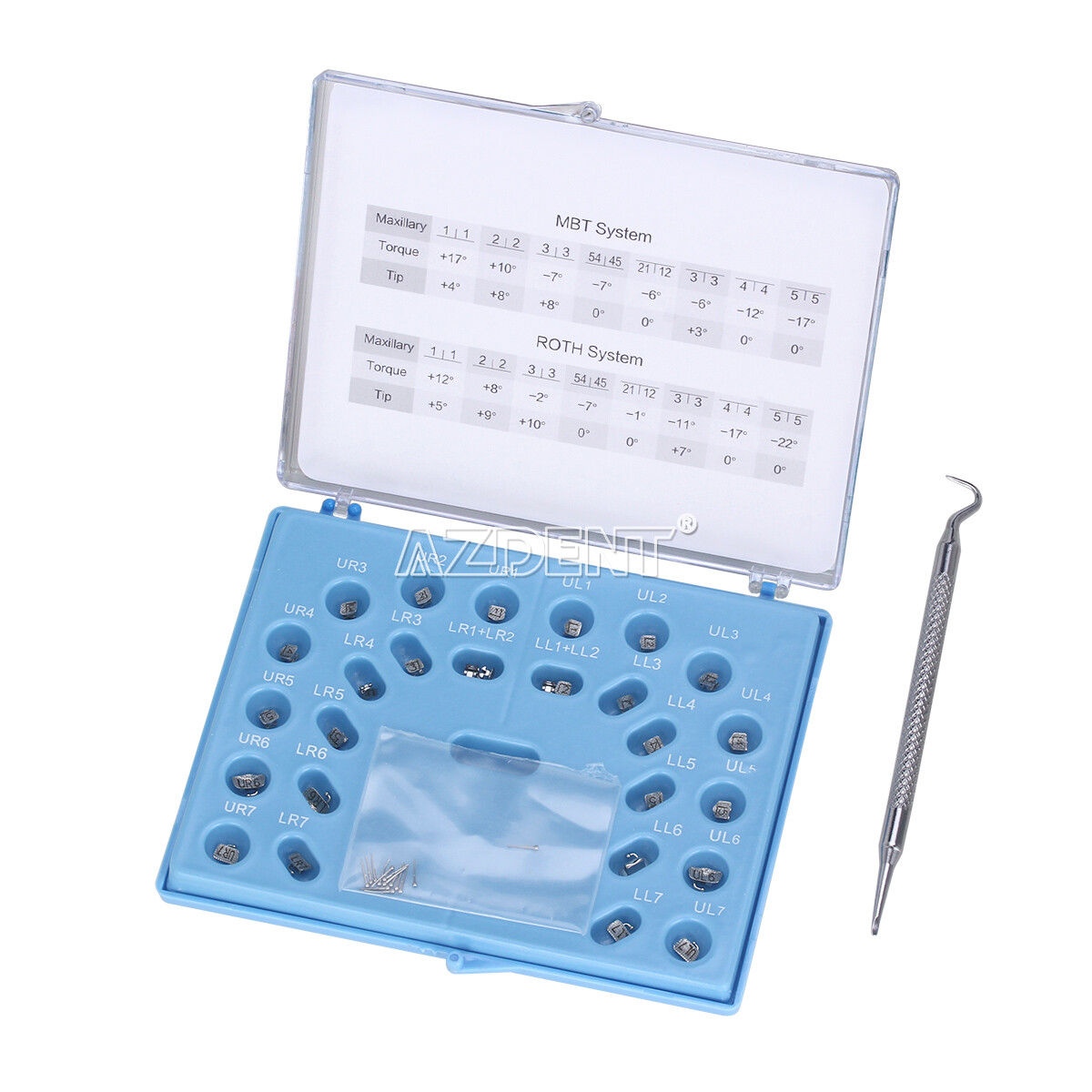 AZDENT Dental Orthodontic Self-Ligating Bracket Braces Roth/MBT .022 Hooks 3 4 5