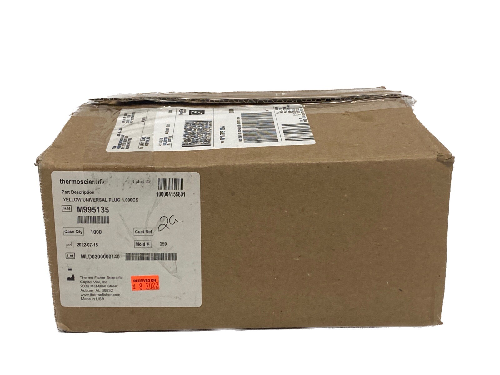 (1000/Cs) THERMO Yellow Universal Test Tube Plug Caps M995135