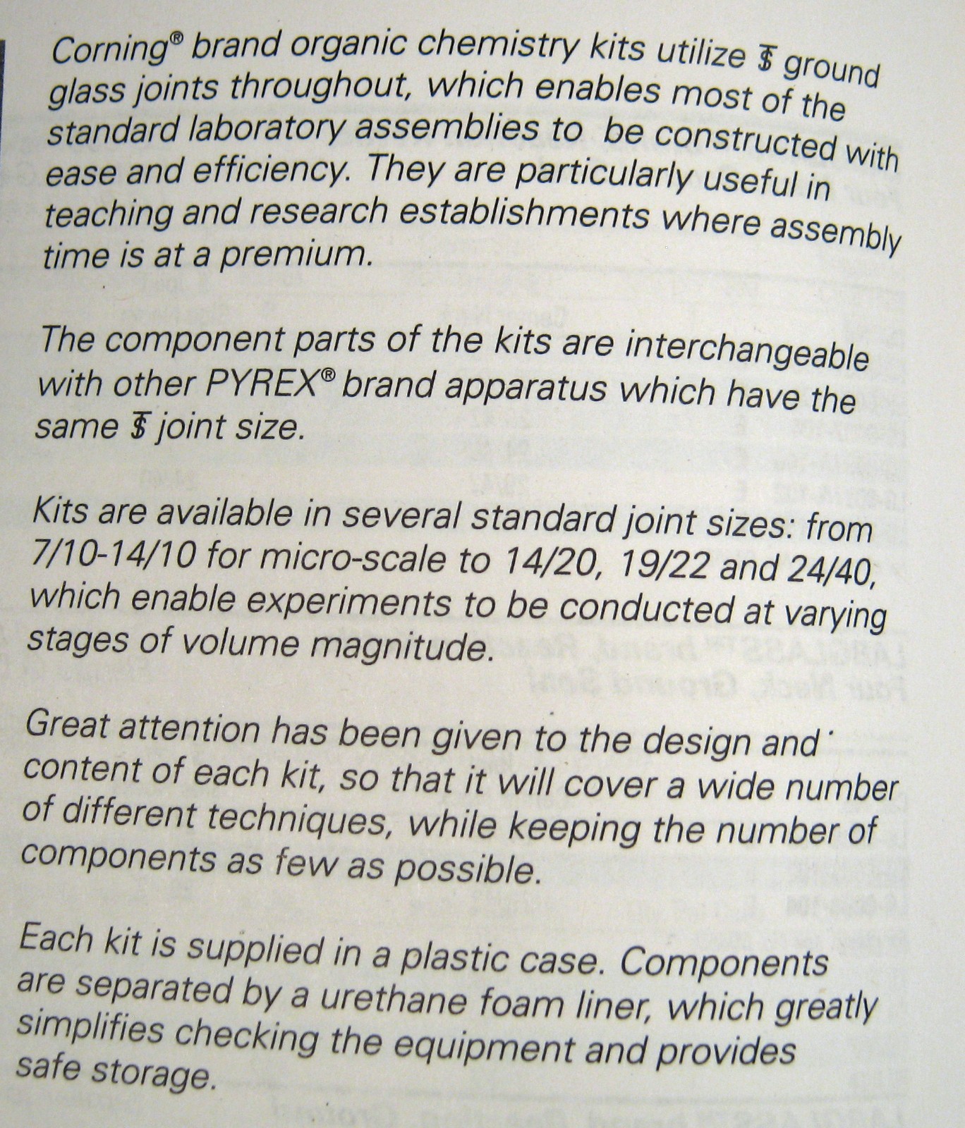 CORNING ORGANIC CHEMISTRY KIT MISSING ONE FREE SHIPPING B
