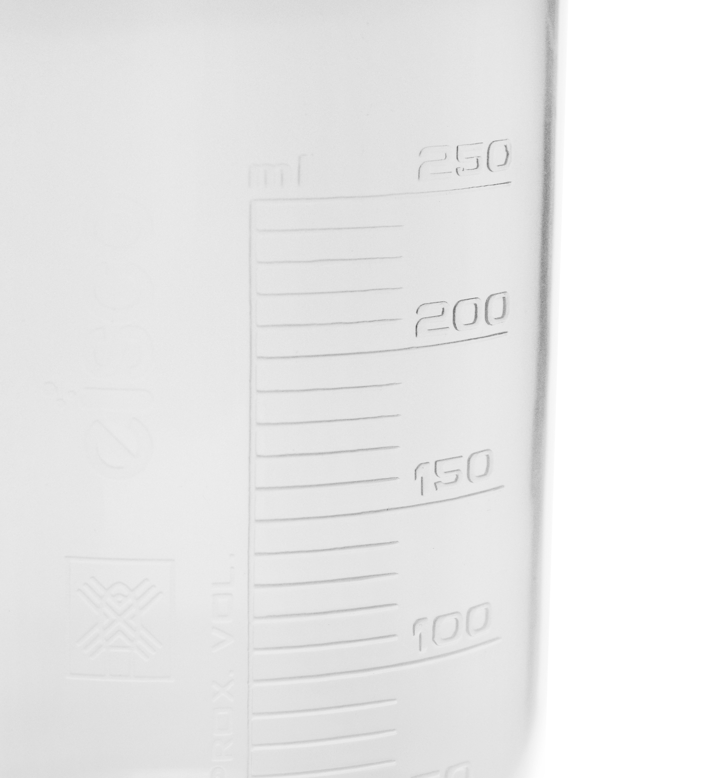 Eisco Labs 250ml Polypropylene Plastic Beakers, Raised Graduations – 12 Pack