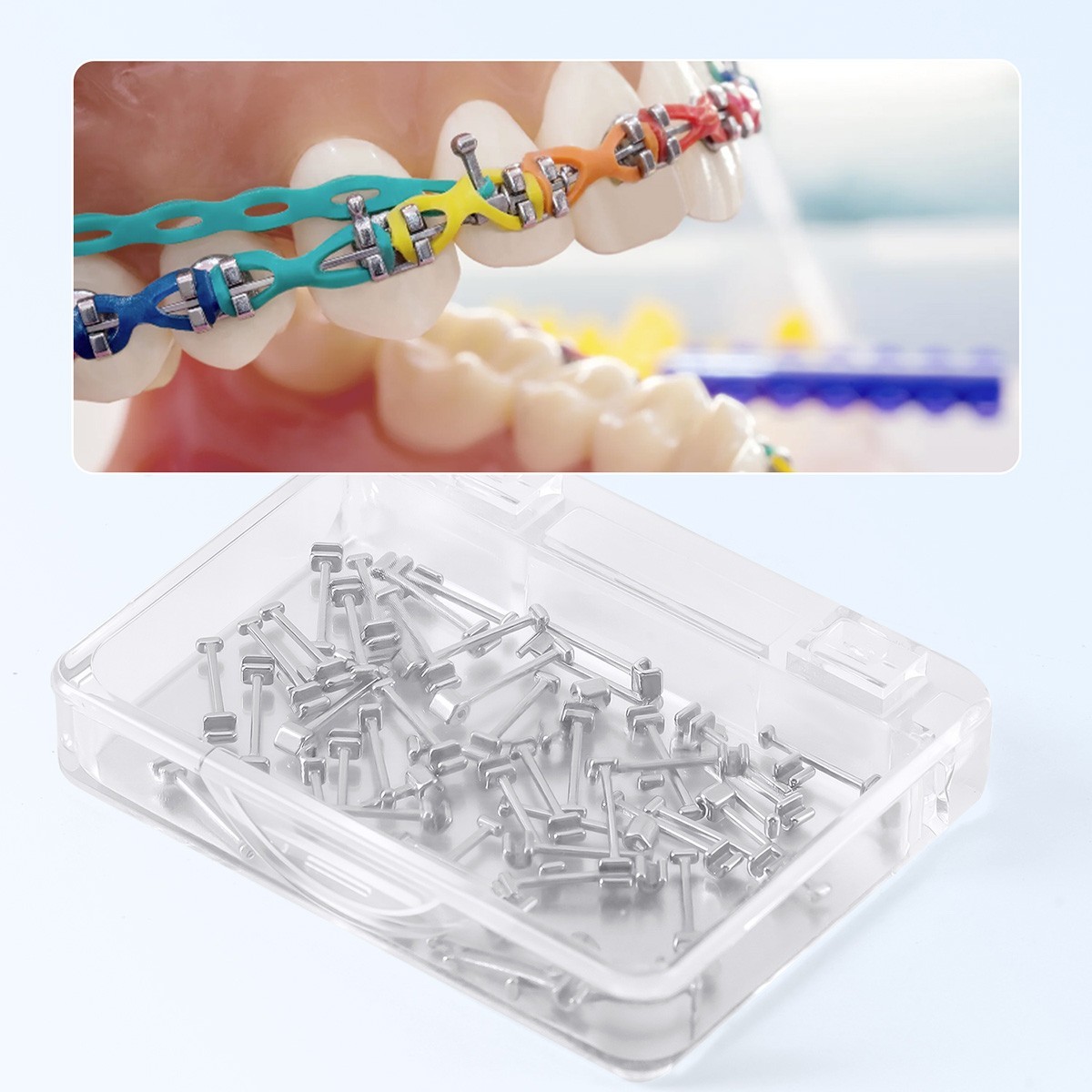 50pcs/box Dental Orthodontic Crimpable Hooks L 1.6/1.8/2.1/2.7/3.1/4/5.5/7mm
