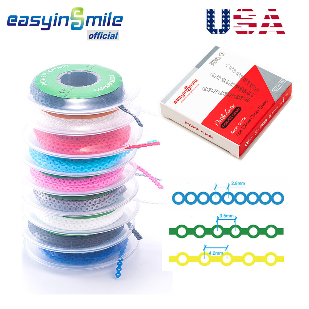 4.57m Power Chains EASYINSMILE Dental Orthodontic Elastic Closed / Short / Long