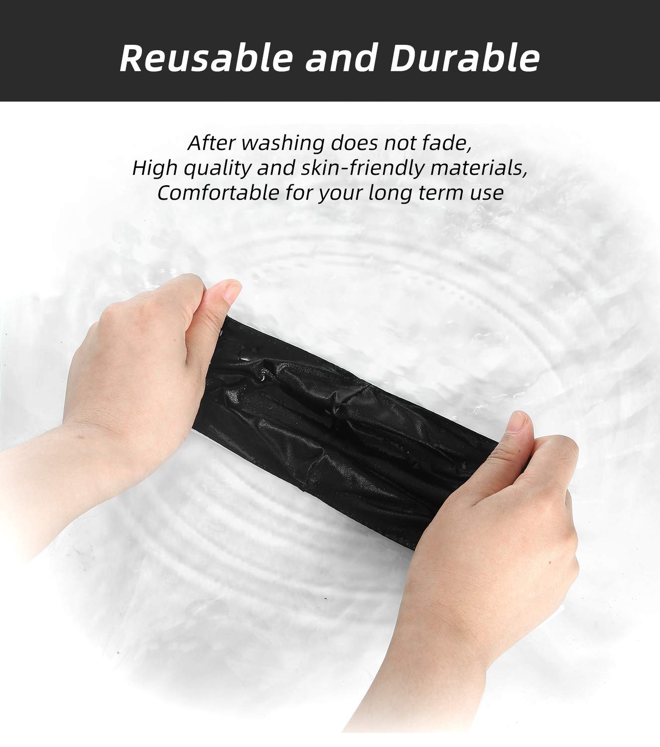 10 Pack Unisex Cotton Black 3 Layer Breathable Protection Reusable Stretchy C…