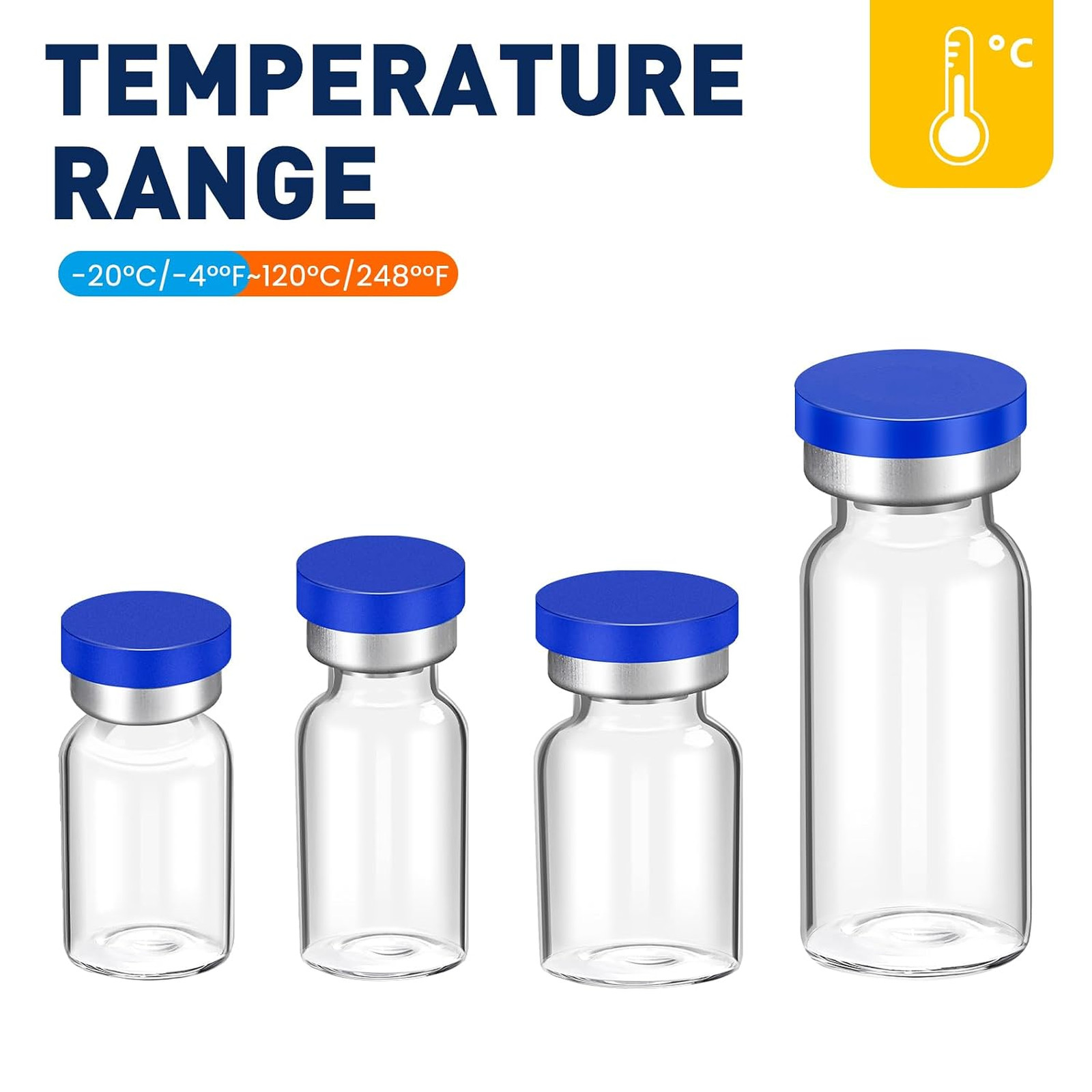 10ML Sterile Vials, Glass Empty Vials for Injection, 20 Pack | Sterile Vials