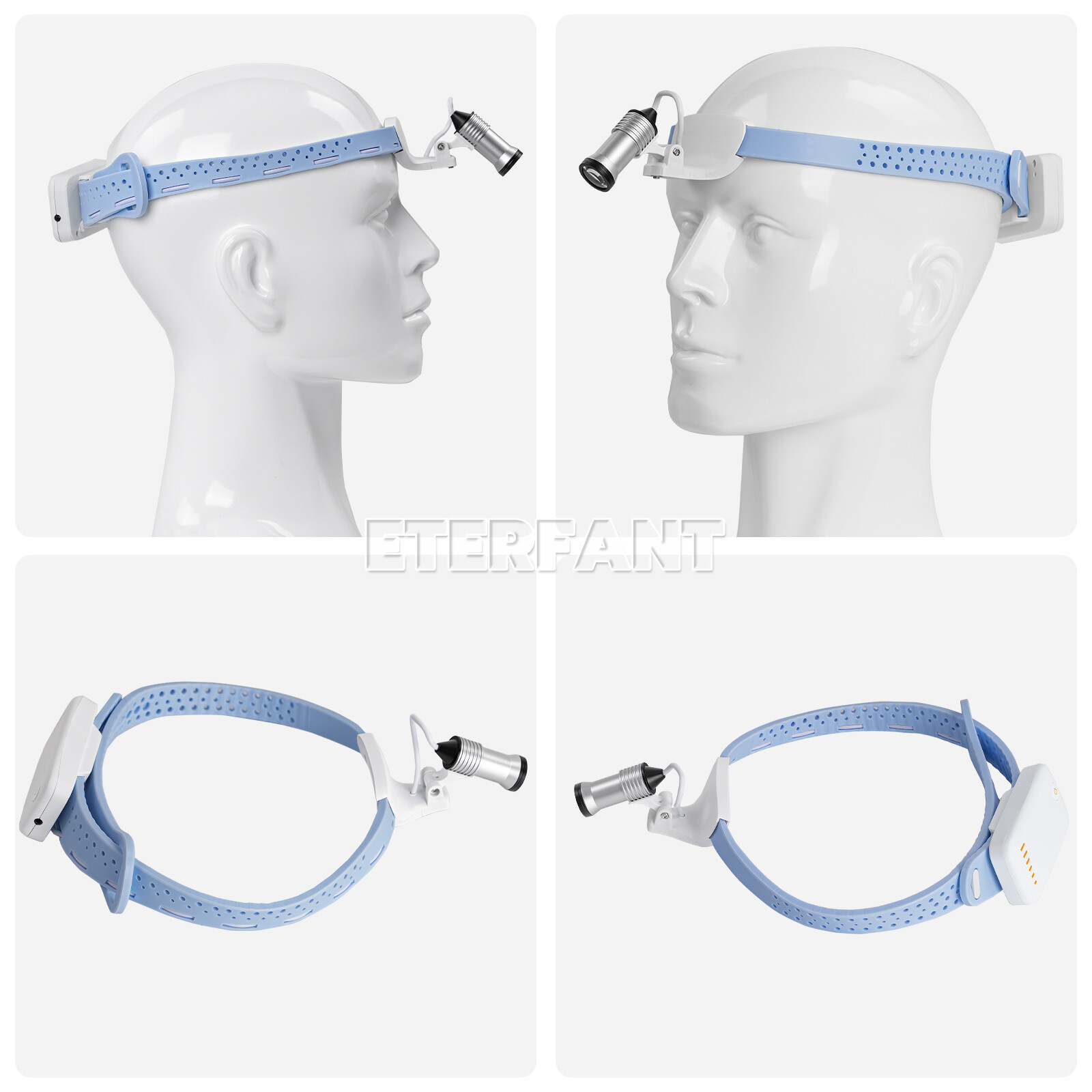 ETERFANT Lightweight Silicone Headlamp Dental Surgery Medical 5W LED Blue