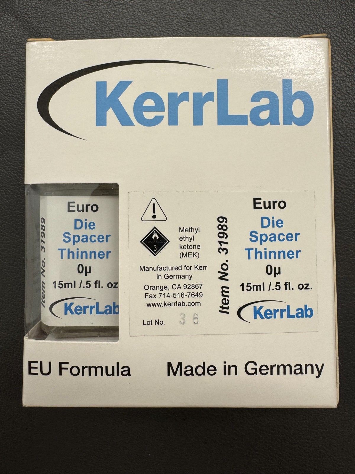 Kerr Euro Die spacer thinner 0µ 15ml / 0.5oz (#31989) – Germany