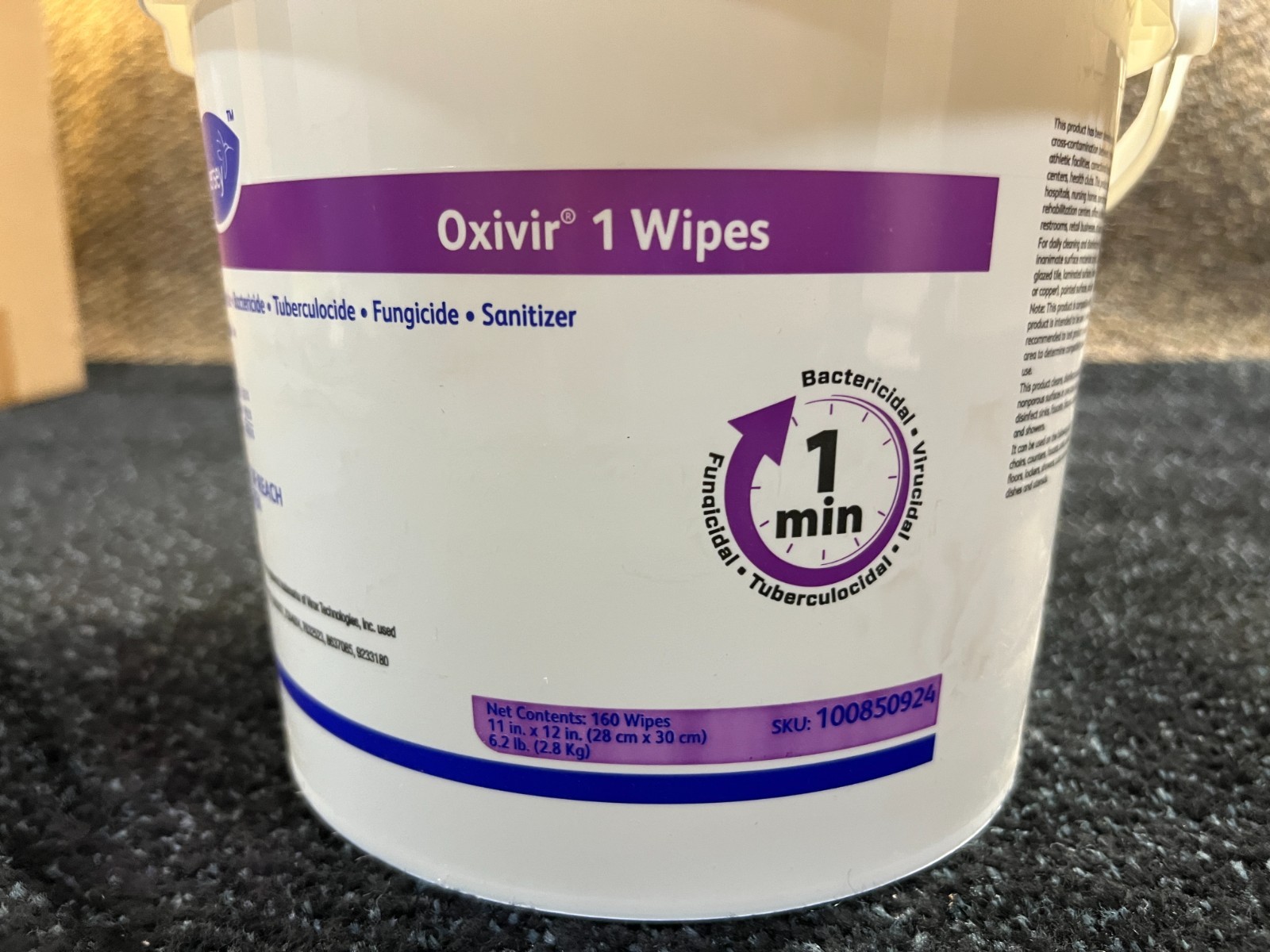 (QTY 480) Diversey 100850924 Oxivir 1 Wipes Big Tub 11″x 12″Unscented Wipes