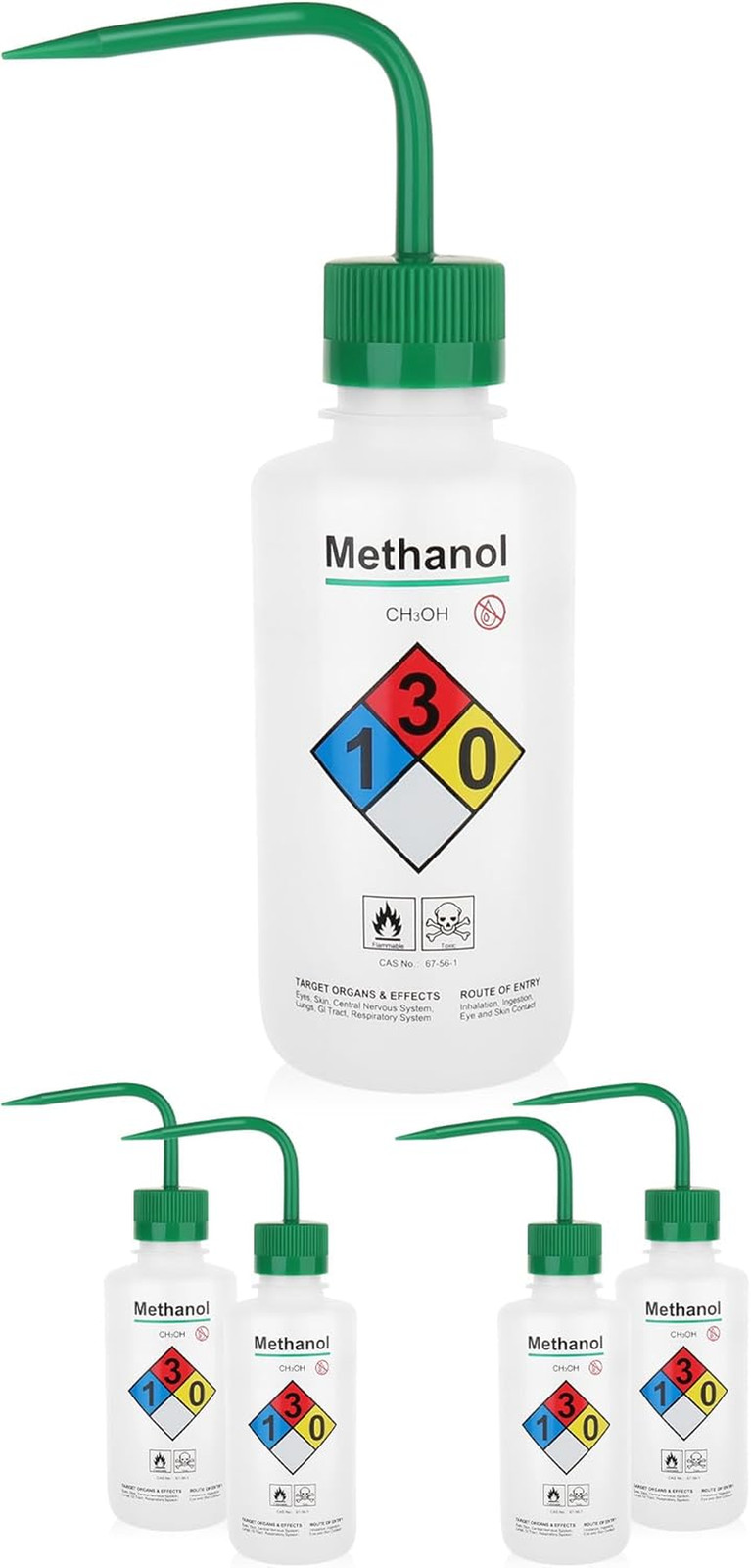 Professional Lab Safety Wash Bottles, 500ml, Set of 6, LDPE Material