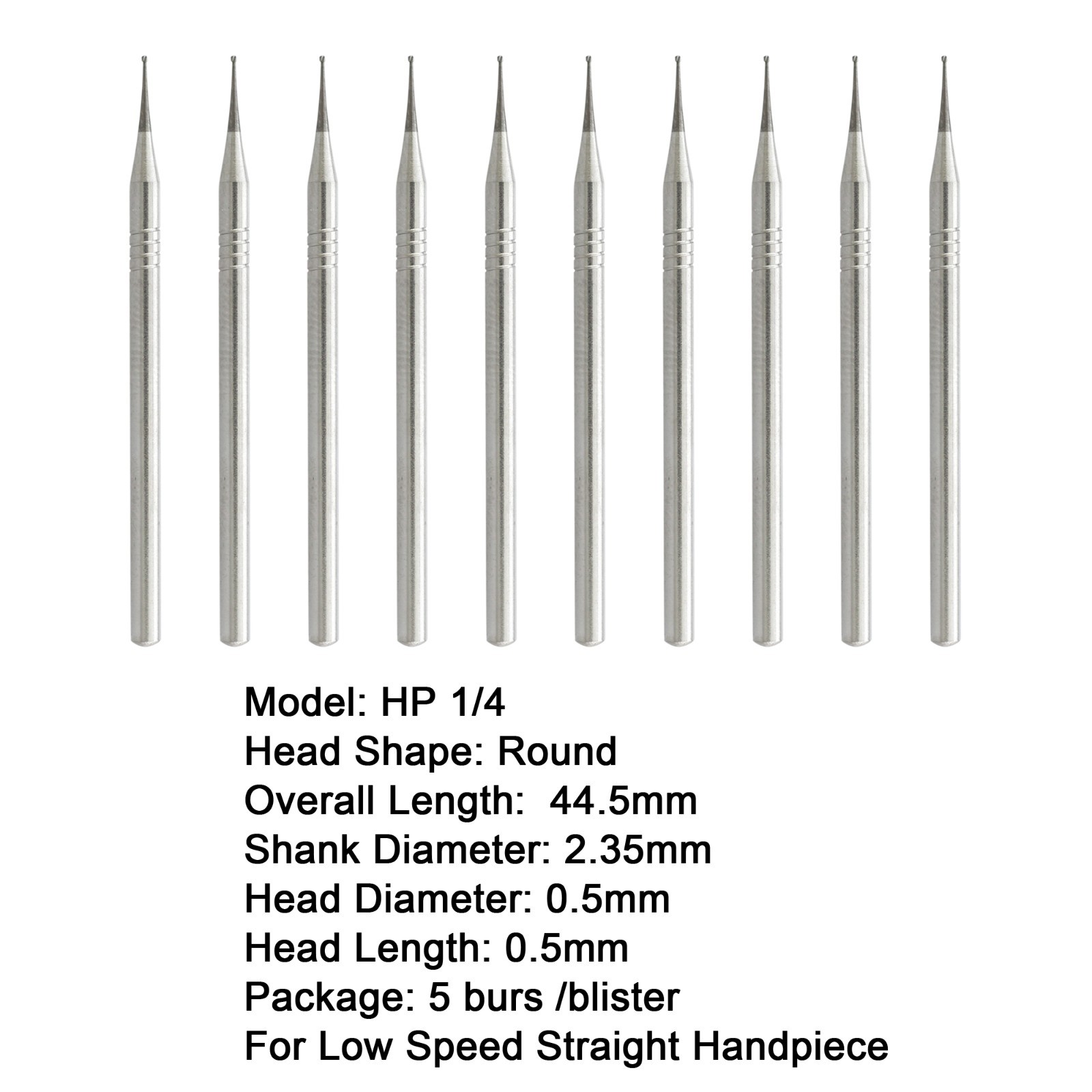 Wave Dental HP Burs Carbide Round HP 1/4 6 8 Long Straight Low Speed Bur 44.5m