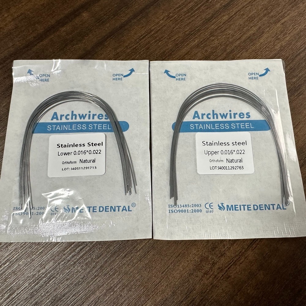 100Pc Dental Ortho S.S Arch Wire Round Rectangular Stainless Steel Wires Natural
