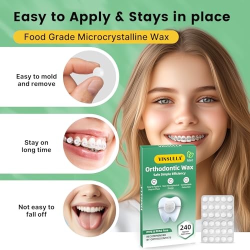 Orthodontic Braces Wax 240 Dots Individually Wrapped Mint Dental Wax