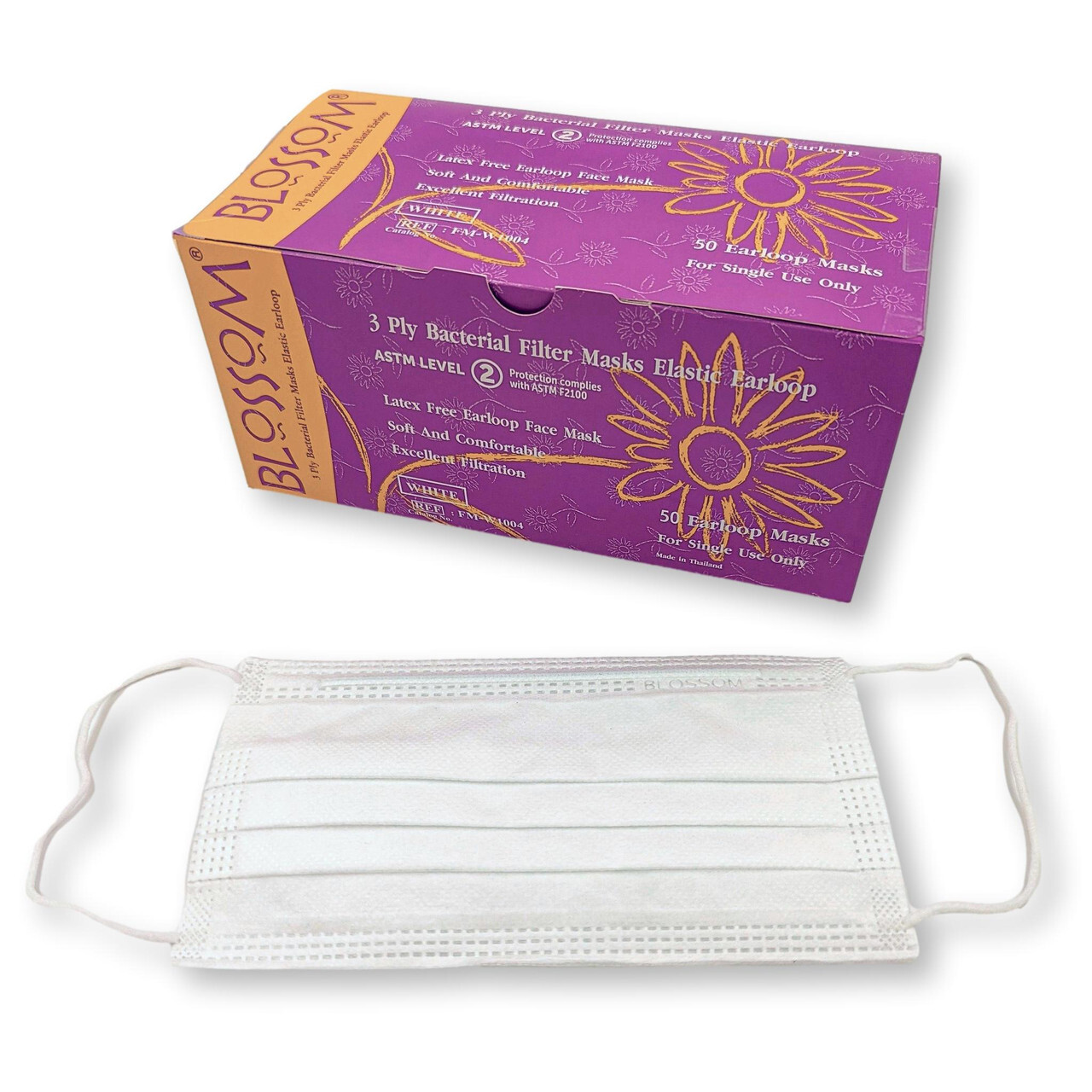 Blossom® Level 2 Earloop Surgical Face Mask 3-ply Bacterial Filter