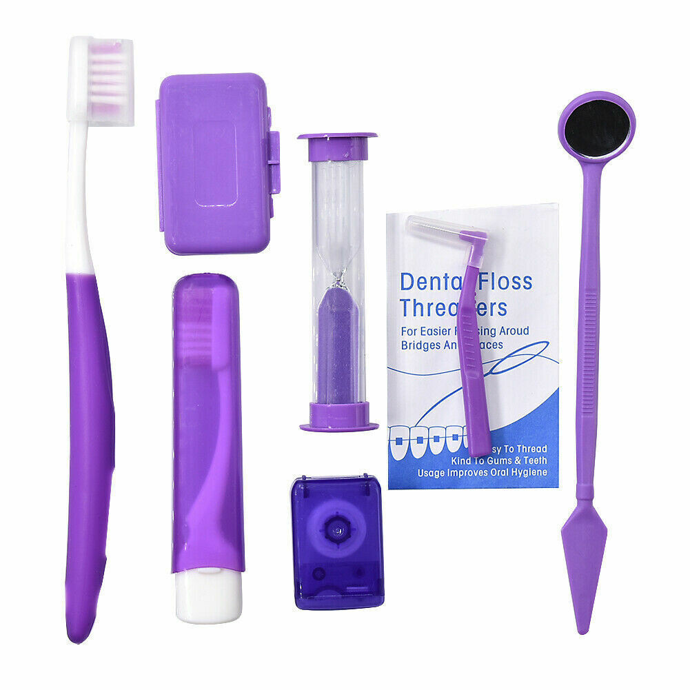 Dental Orthodontic Wax/Teeth Oral Care Orthodontic Kit Brush Floss Thread Mirror