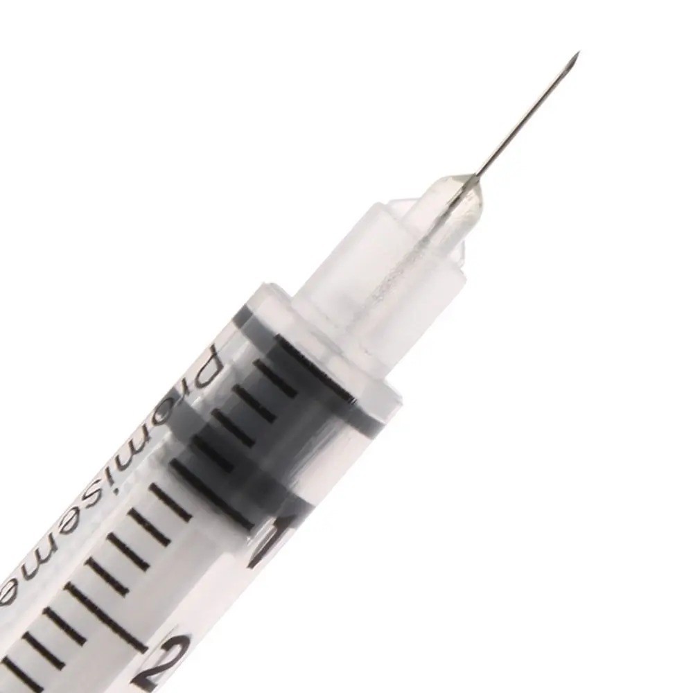 1ml/cc. 10pcs Manual Push Syringe Feeding Device Straight Tip Needle Plastic
