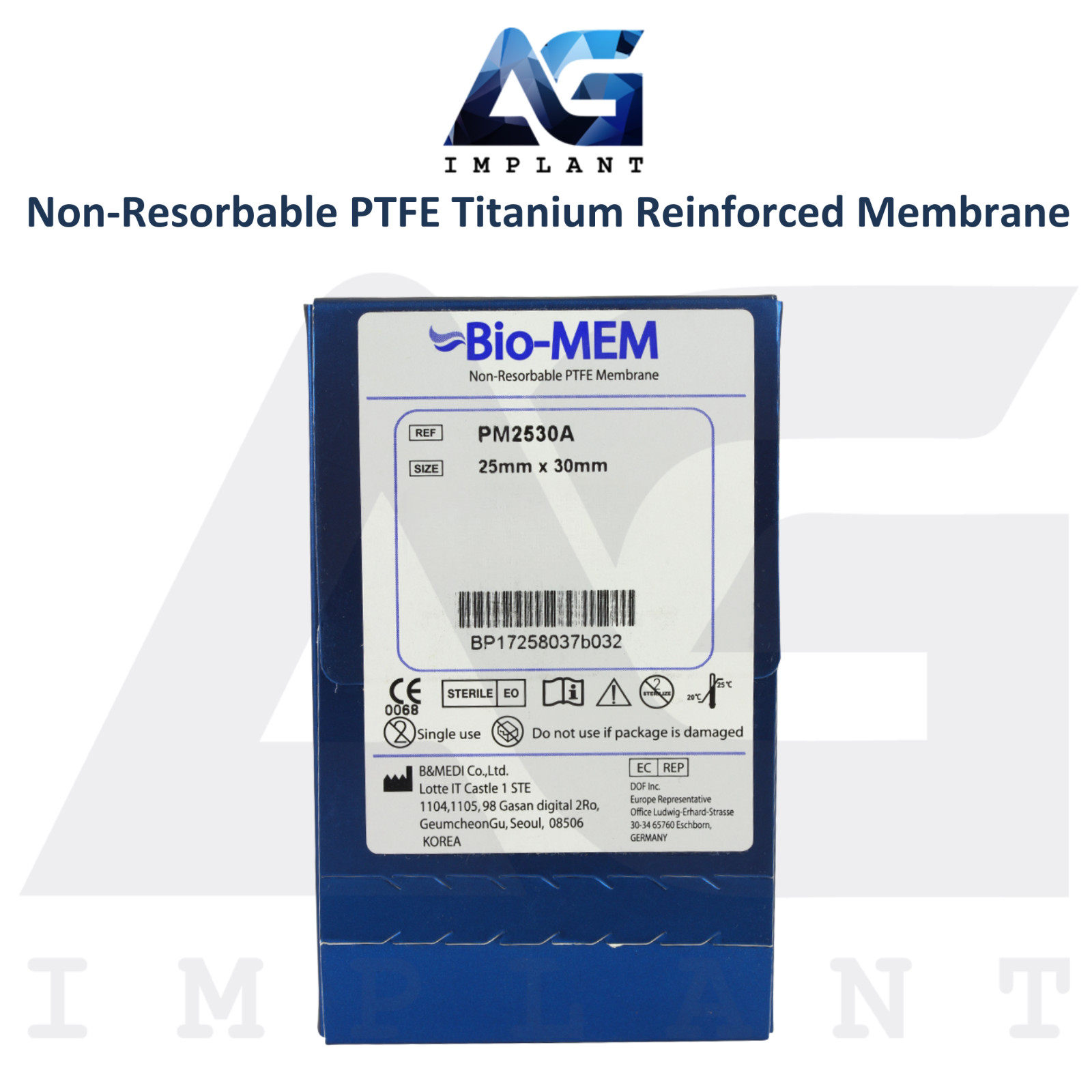 Dental Non-Resorbable PTFE Titanium Reinforced Membrane Sterile Stimulate Repair