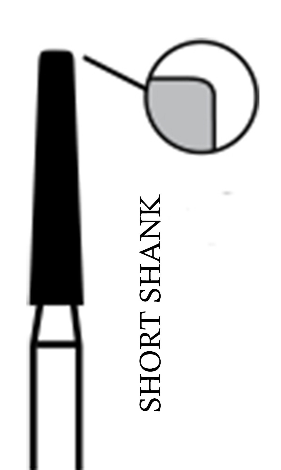 CROSSTECH Dental Diamond Short-Shank MODIFIEDSHOULDER-847KR/016SC, MB4RXC-5Burs