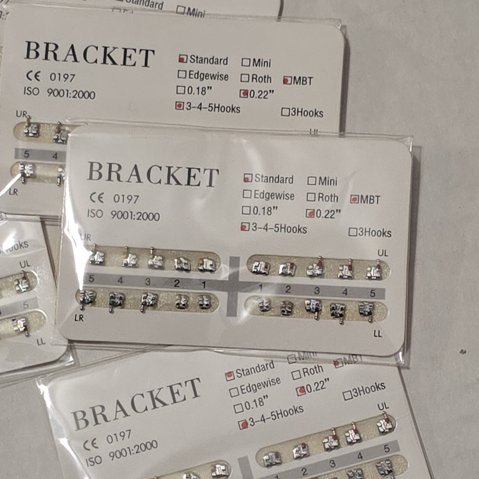 Braces 10 Packs/200 pcs Metal Standard MBT 022 Slot 3 4 5 Hooks Brackets