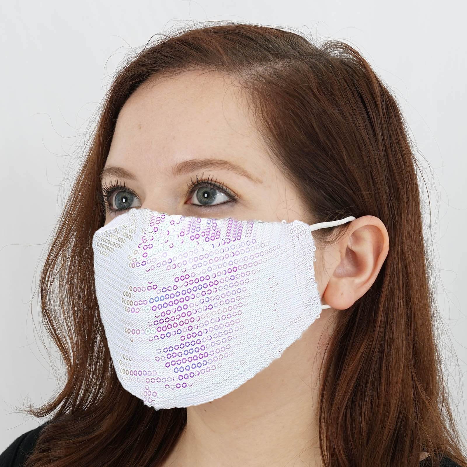 10 Sequined Cotton Face Masks Washable Protective Covers Protection Gear