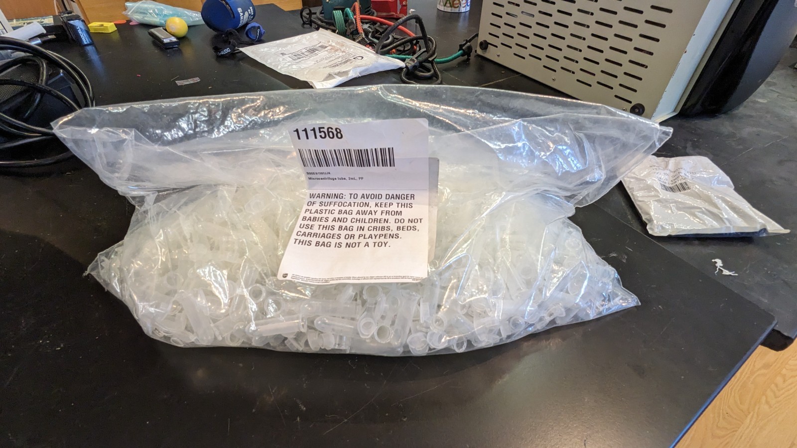 Lot of ~175 2mL Polypropylene Microcentrifuge Tubes Snap Cap Open Box, NOS