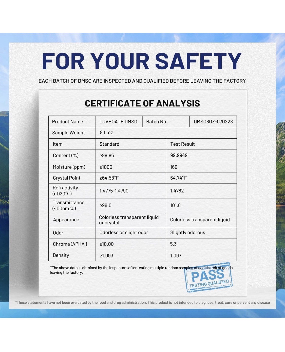DMSO 99.9% Pharma Grade, Pure Liquid Dimethyl Sulfoxide 8 fl.oz