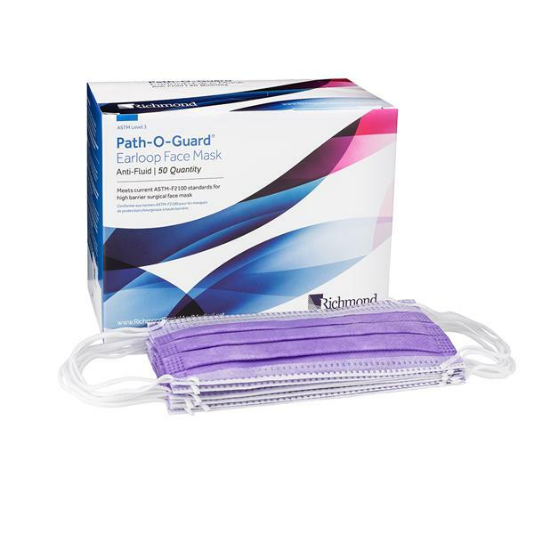 *50-Pieces* Richmond Path-O-Guard Earloop AST Level 3 Face Mask Lavender 400589